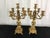 Mid-Century Italian Rococo Gilt Brass 5-Arm Candelabras - A Pair For Sale In Phoenix - Image 6 of 14
