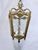 Traditional Vintage Bronze Lantern With Etched Glass Panels For Sale - Image 3 of 5