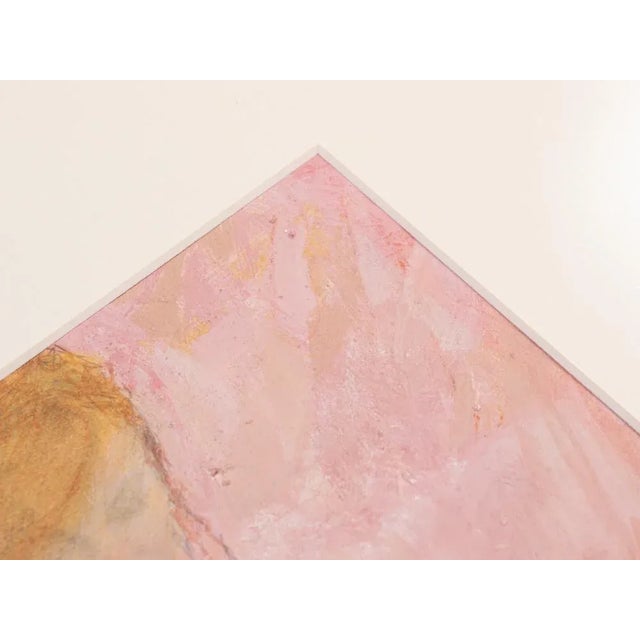 Paper Lady with Flowers, Gouache on Cardboard, Framed For Sale - Image 7 of 10