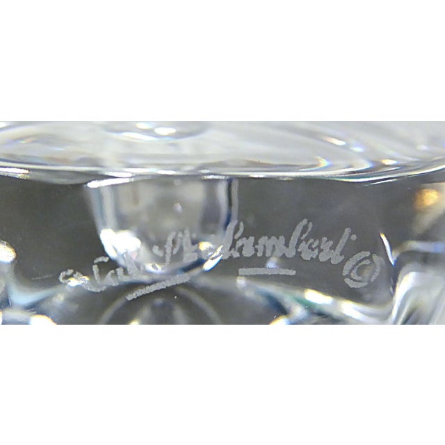 Vintage Never Used Set of 3 Val St Lambert Crystal "Beaulieu" Candleholders Belgium 1970s For Sale - Image 12 of 15