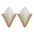 French Art Deco Brass & Frosted Glass Shield Shaped Wall Sconces - A Pair For Sale