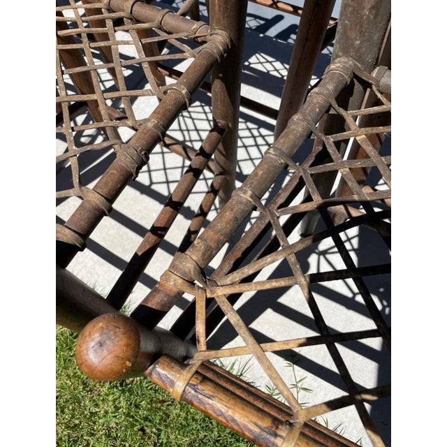 Antique 19th Century Folk Art Woven Rawhide Chairs – Set of 9 For Sale - Image 10 of 12