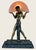 Art Deco 1980s Art Deco Raymonde Guerbe for Max Le Verrier Style Egyptian Lamp by Sarsaparilla For Sale - Image 3 of 10