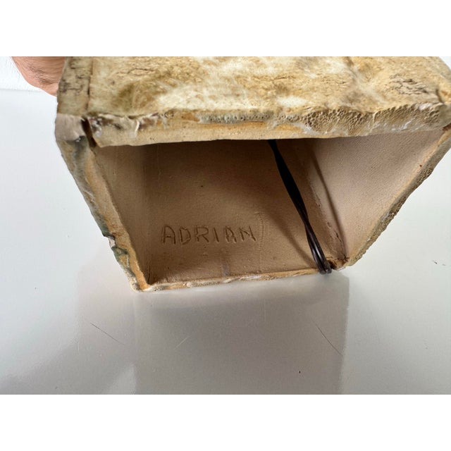 Vintage Organic Handmade Studio Pottery Table Lamp by Adrian/Sold For Sale - Image 10 of 11