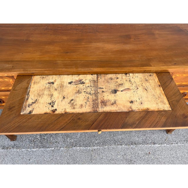 20th Century Louis XVI Writing Desk in Inlaid Wood with Drawers and Pull-Out Top, 1900 For Sale - Image 15 of 18