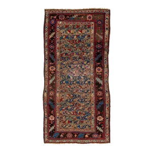 Antique Persian Bidjar Handmade Brown Wool Rug With Floral Pattern