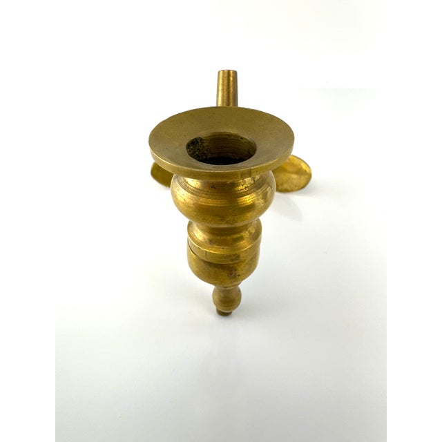 1960s Mid 20th Century Solid Brass Nautical Anchor Candlestick Holder For Sale - Image 5 of 9