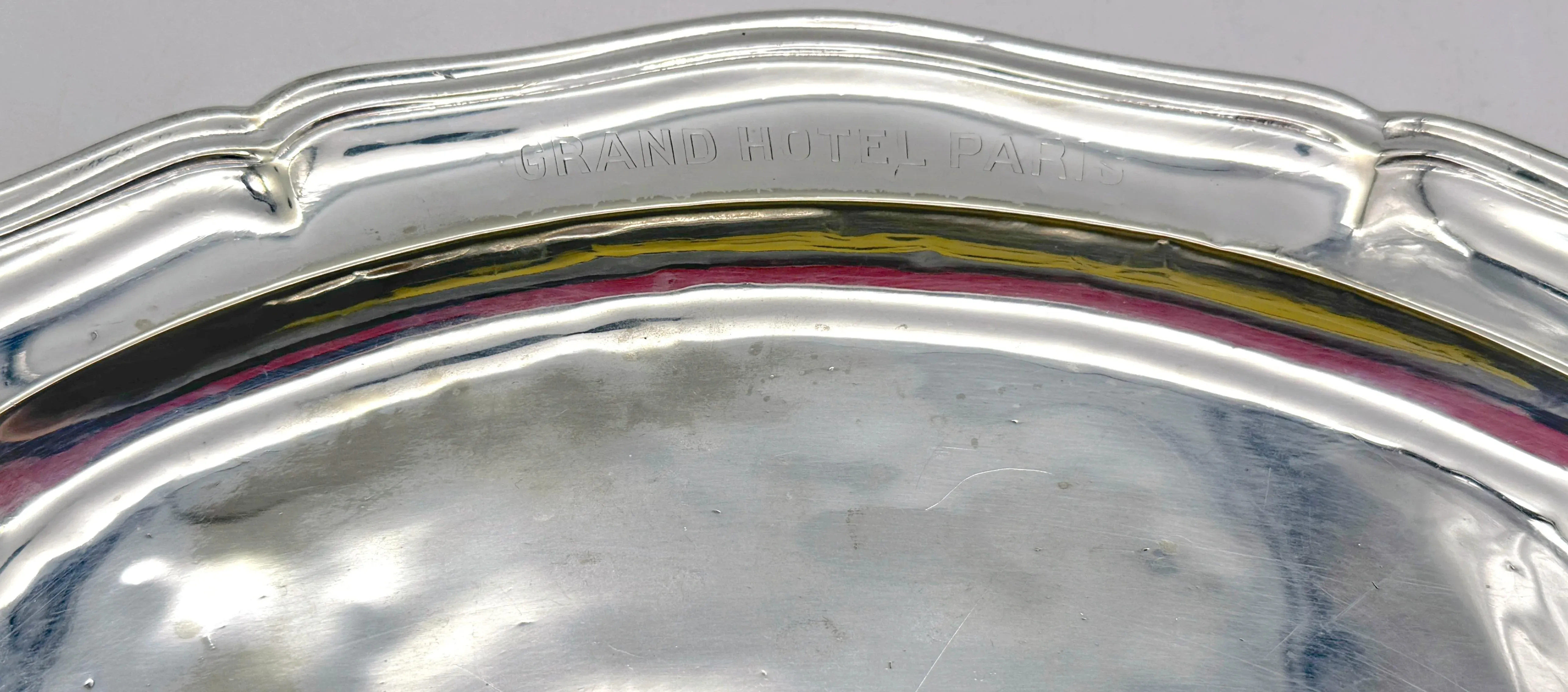 Christofle 'Grand Hotel Paris' Silver-Plated Oval Tray, circa
