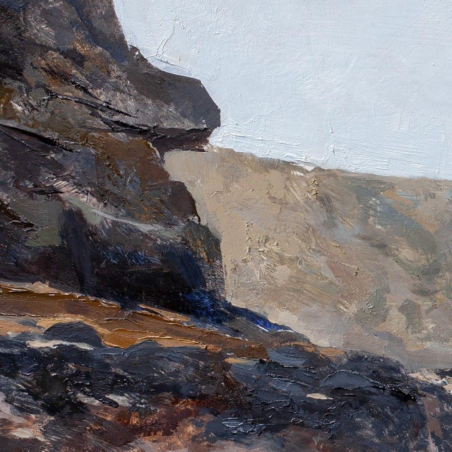 Contemporary Amidst the Rocks and Reflections by Jon Doran | Oil on Panel Cornish Beach at Low Tide For Sale In Denver - Image 6 of 10