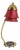 Danish Modern Brass and Red Lacquered Table Lamp, Denmark, 1950s For Sale
