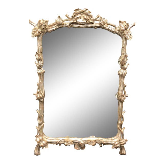 2010s Huge Charles Pollock for William Switzer Carved Silver-Leaf Designer Mirror For Sale - Image 5 of 5