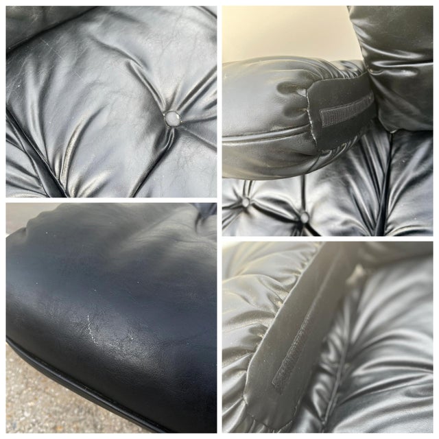 Mid Century Modern Sofa Set in Fiberglass With Black Tufted Cushions | Homecrest Style c.1960s For Sale - Image 14 of 18