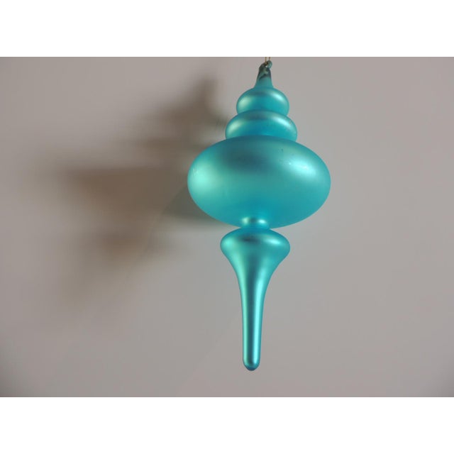 Art Deco Tiffany's Color Hand Blown Round Glass Holiday Ornament For Sale - Image 3 of 4