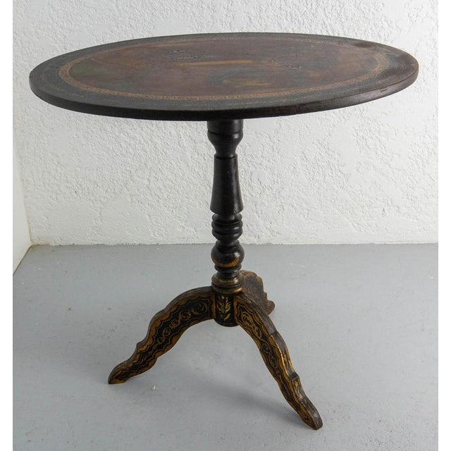 Napoleon III Late 19th Century Italian Gueridon Foldable Side Table, 1890s For Sale - Image 4 of 13