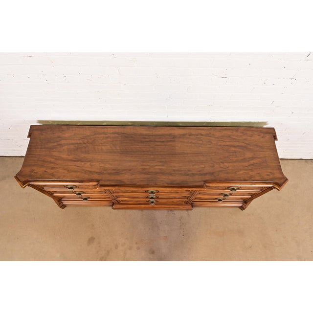 Karges French Regency Louis XVI Burled Walnut Triple Dresser or Credenza For Sale - Image 12 of 15