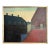 Herman Stilling “Buildings at Dawn” 1959 Framed Oil on Canvas Painting For Sale