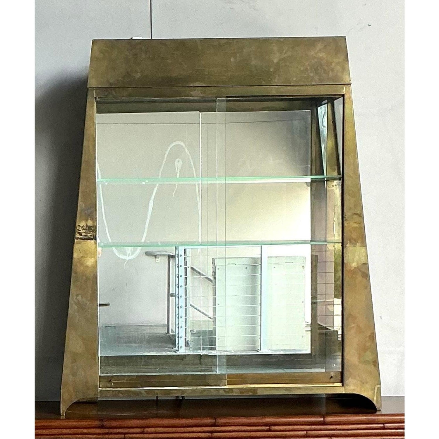 Vintage Boho Brass Tabletop Etagere - Top view