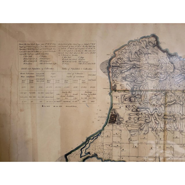 Large Vintage 1794 Danish Hand Colored Map of St. Croix For Sale - Image 9 of 13