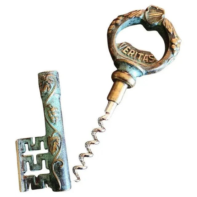 Veritas 1950s Bronze Key Vino Wine Bottle Opener Germany For Sale - Image 4 of 10