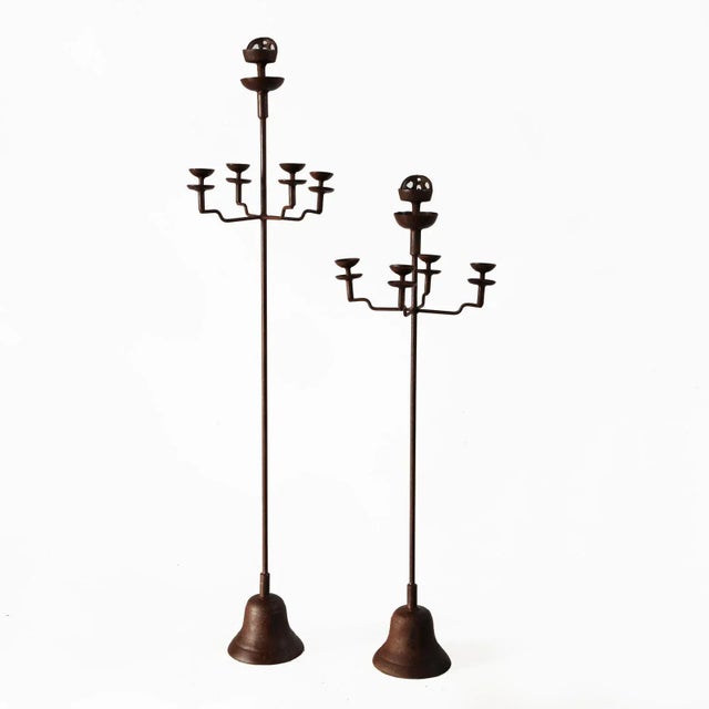 Rustic Vintage Iron Shanxi Candle Stand - Large For Sale - Image 3 of 4