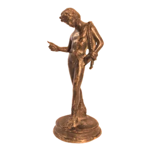 Vintage Bronzed Metal Nude Sculpture Man Male Figurine