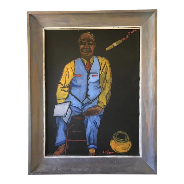 Mid Century Outsider Art Portrait of a Gentleman For Sale