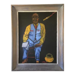 Mid Century Outsider Art Portrait of a Gentleman
