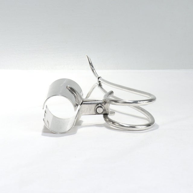 Metal Mid-Century Modern Cartier Sterling Silver Wine Bottle Holder For Sale - Image 7 of 12