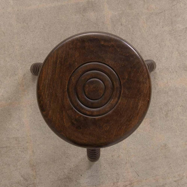 1950s 1950s Tall French Wood Tripod Stool For Sale - Image 5 of 9