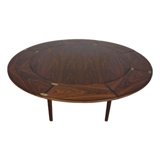 Danish Mid Century Rosewood Flip Flap Circular Dining Table by Dyrlund, C1960s For Sale