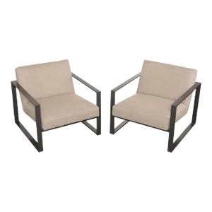 Mid Century Modern Style CB2 Specs Lounge Chairs - A Pair