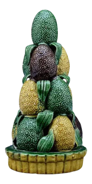 18th Century Chinese Kangxi Porcelain with Famille Vert Glaze Altar Temple Fruit Pyramid