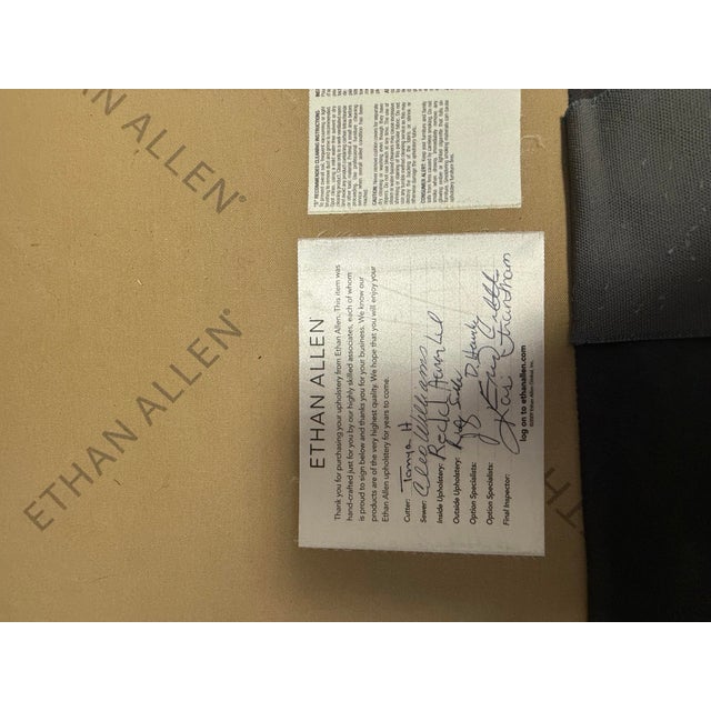 Ethan Allen Blue/Gray Tufted Shelton Sofa With Nailhead Trim For Sale - Image 12 of 12