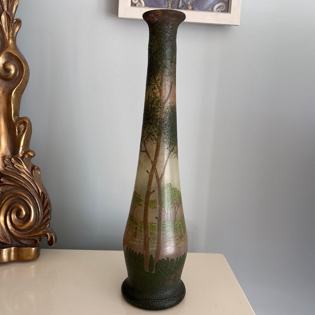 Verrerie Legras 1900s Tall Legras Vase For Sale - Image 4 of 12