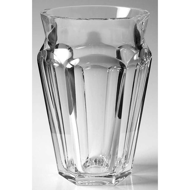 Discontinued Baccarat Nelly crystal vase with bold vertical faceting and exceptional French craftsmanship. Beautifully...