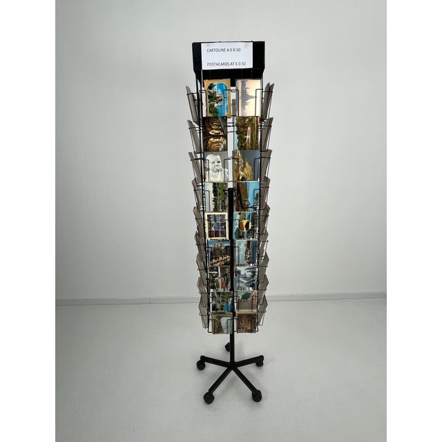 Black Vintage Revolving Display with Postcards, 1960s For Sale - Image 8 of 10