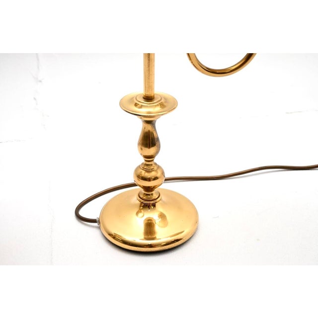 Metal Vintage Brass Table Lamps with Velvet Shades, 1970, Set of 2 For Sale - Image 7 of 8