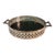 Vintage Silver-Plated Over Copper Chinoiserie Faux Bamboo Woven Gallery Tray For Sale