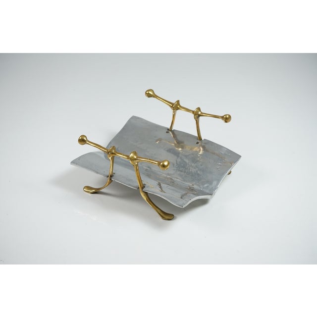 Metal Vintage Sculptural Newspaper Rack by David Marshall, 1980s For Sale - Image 7 of 15