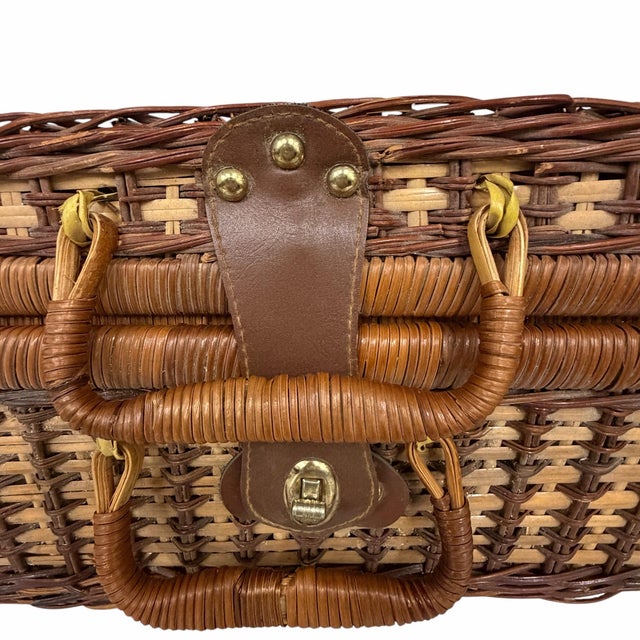 Vintage Suitcase Style Picnic, Storage Basket For Sale - Image 6 of 8