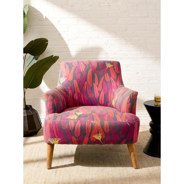 Mid-Century Modern Botanical Accent Chair For Sale - Image 3 of 12