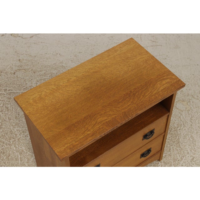 Brown Stickley Mission Oak 2 Drawer Media Console For Sale - Image 8 of 17