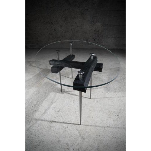 Coffee table for the house of the martyrs in wood & steel by frederic gaillard. Limited edition of 8 pieces. Dimensions: w...