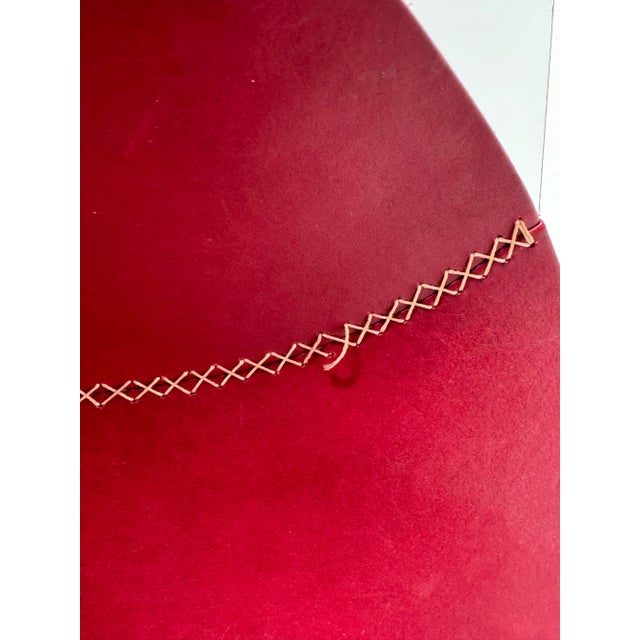 1980's Vintage Baseball Ball - Shape Red Leather Bowl / Dish For Sale - Image 9 of 12