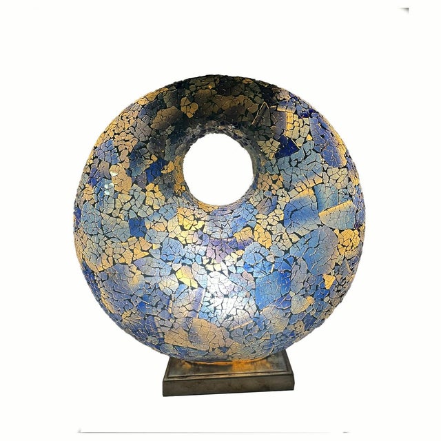 Sculptural Crackled Glass Mosaic Table Lamp, 1990s For Sale - Image 4 of 12