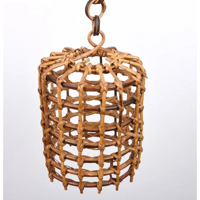 Mid-Century Italian French Riviera Bambo & Rattan Light, 1960s For Sale - Image 6 of 17
