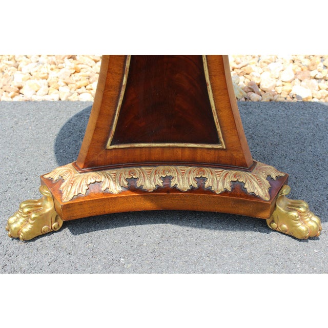 1980s 1980s Maitland-Smith Inlaid Wood Table With Gilt Brass Paw Feet For Sale - Image 5 of 12