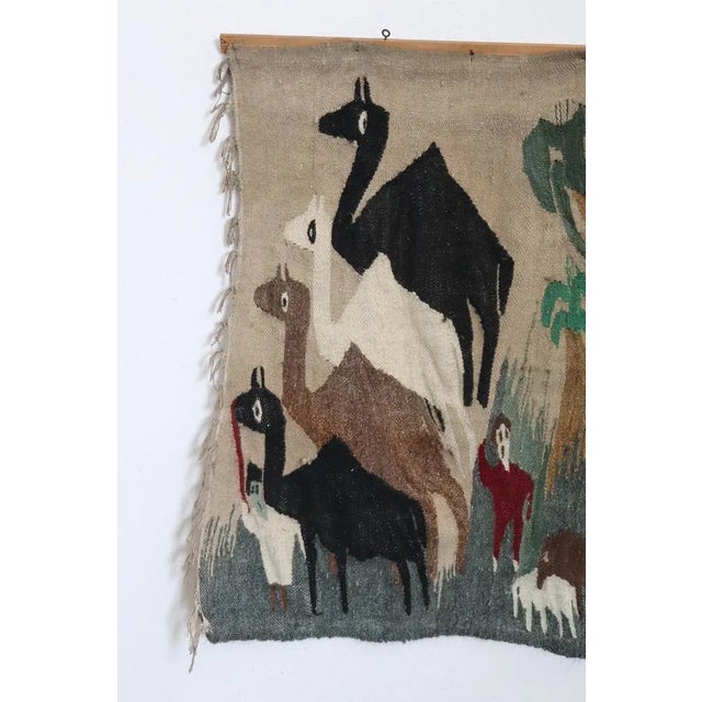 1950s Handmade Egyptian Wall Tapestry or Wall Rug, 1950s For Sale - Image 5 of 8