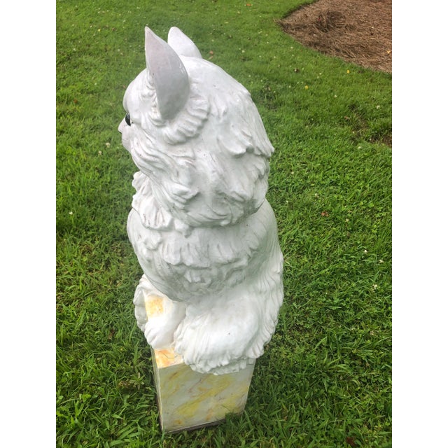 Mid 20th Century Large Vintage Italian Glazed Terracotta Cat With Glass Eyes For Sale - Image 5 of 9
