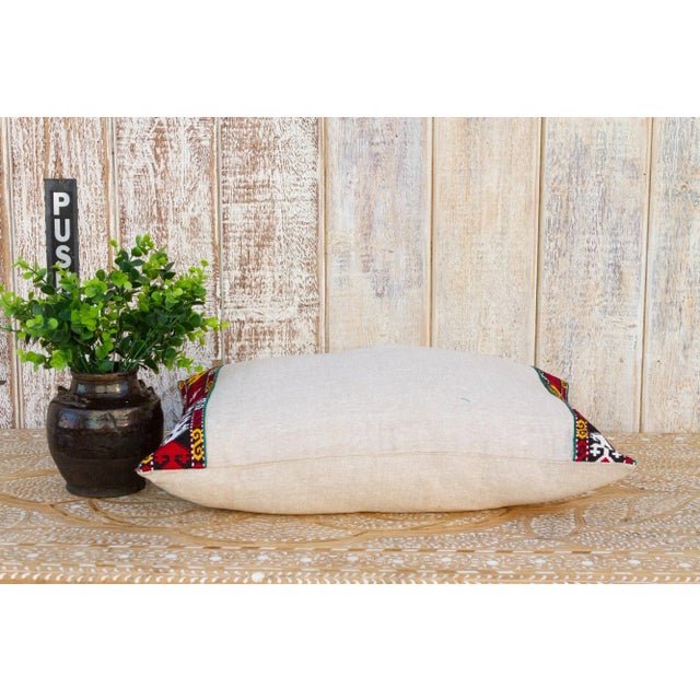 Rup Linen Tribal Border Pillow For Sale In Los Angeles - Image 6 of 9